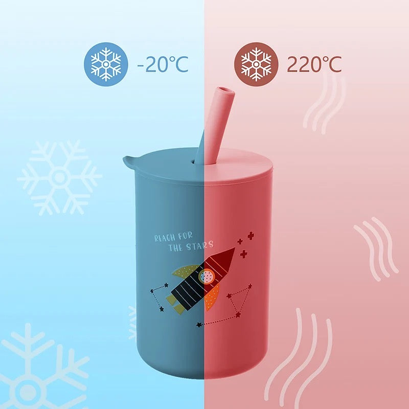 KIDDY szilikon szívószálas ivópohár