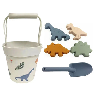 DINO 6 db-os szilikon strandjáték készlet-szürkéskék színű
